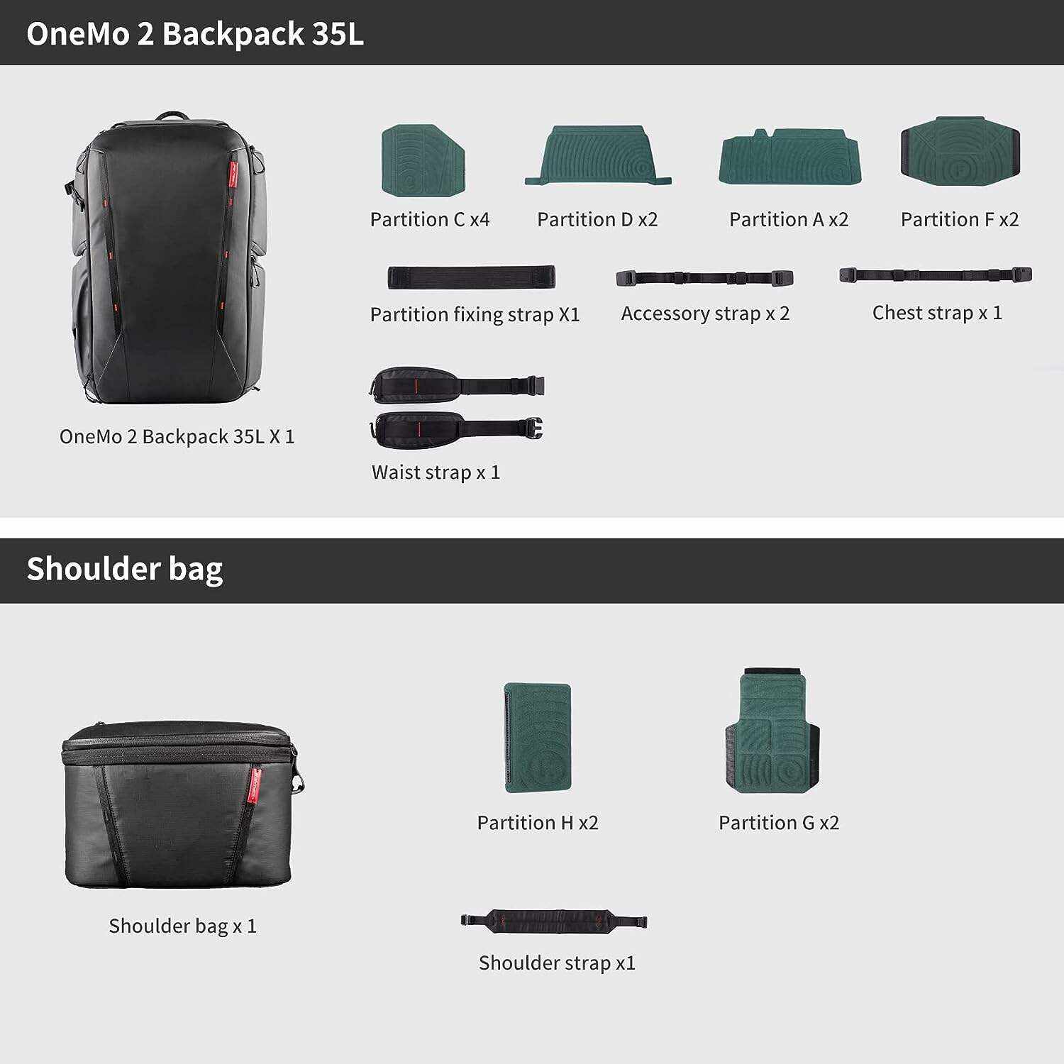 PGYTECH OneMo 2 35L-45L Camera Backpack with Shoulder Bag for 17“ Laptop for Photographers, Waterproof DSLR Backpack for Canon/Nikon/Sony, Drone Backpack for DJI Mini 3 Pro/Mavic 3/ FPV, Black