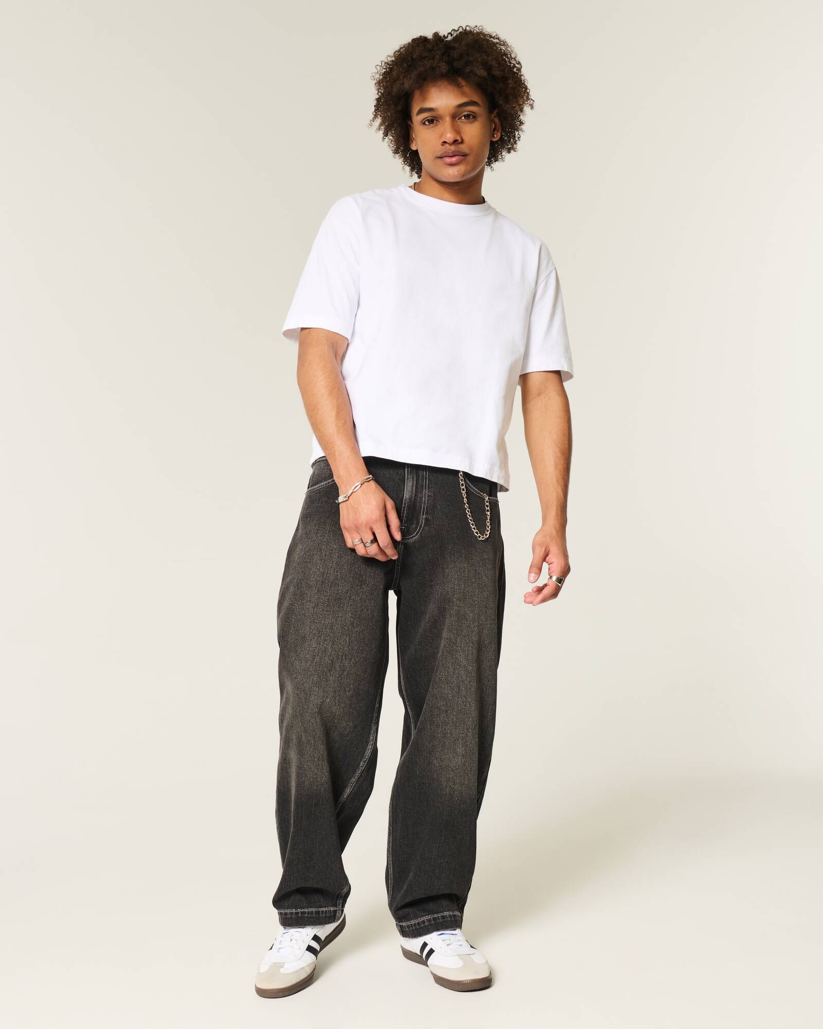 Medium Wash Skater Baggy Jeans