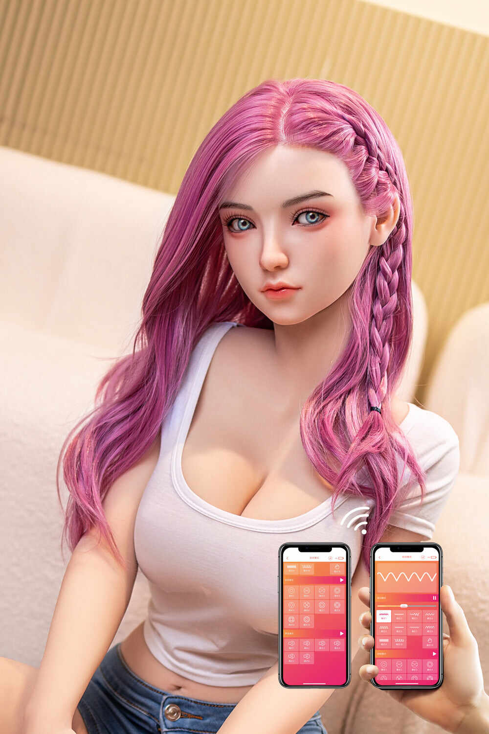 Harriet 5ft25 / 160cm #58 Head App-Controlled TPE Real-life Big Boobs Asian Sex Doll