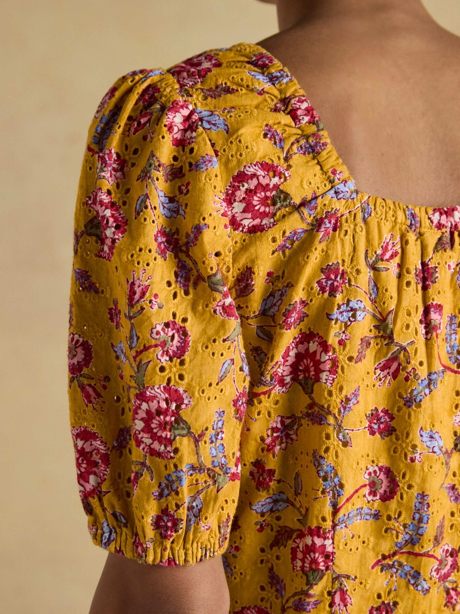 Harlow Yellow Floral Broderie Dress