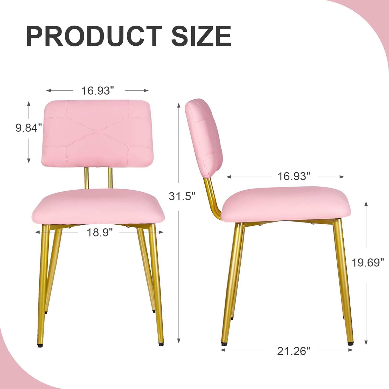 VECELO Dining Chairs Set of 2