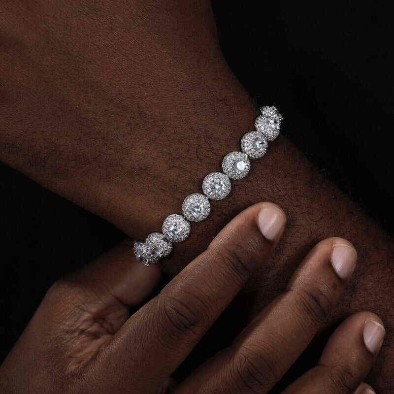 Test10mm S925 Moissanite Cluster Hemisphere Tennis Bracelet