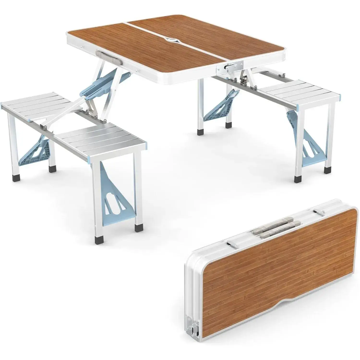 4 Ft Camping Picnic Table Set with 4 Seats