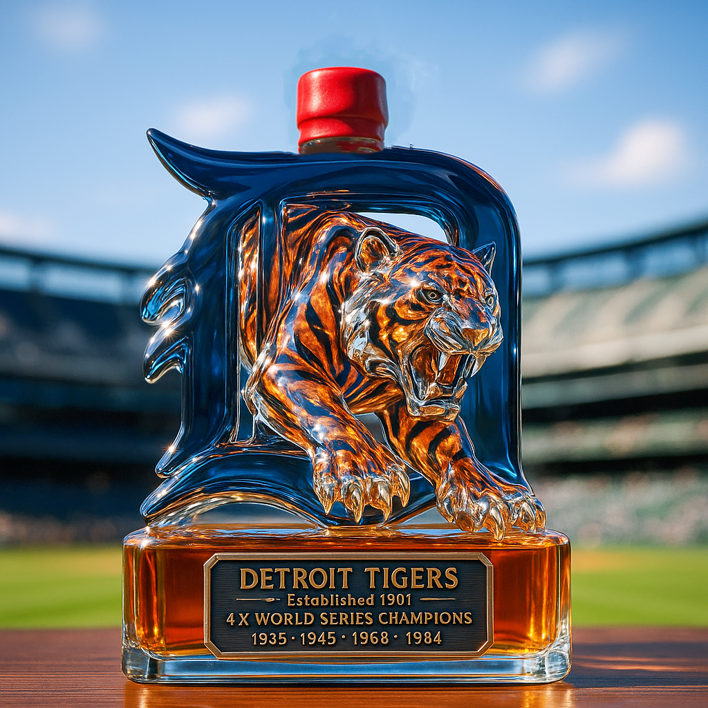 复制Detroit Tigers Whiskey Bottle