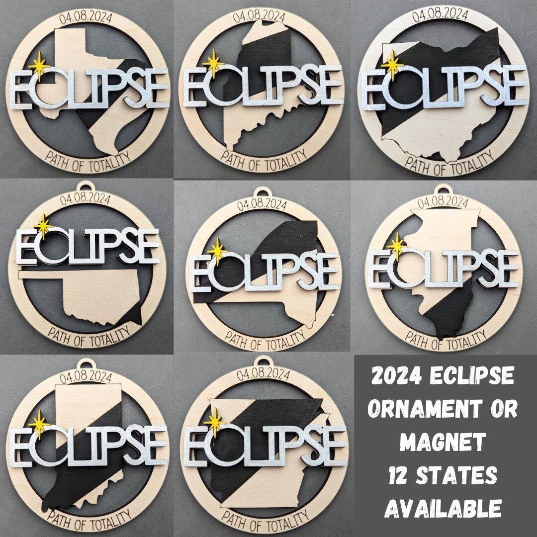 2024 Eclipse Keepsake | Path of Totality States Magnet or Ornament