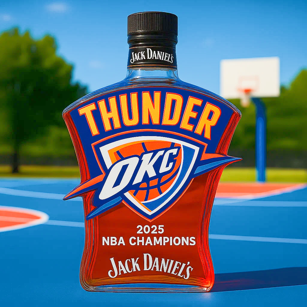 Thunder 2025 NBA Champion Whiskey Bottle