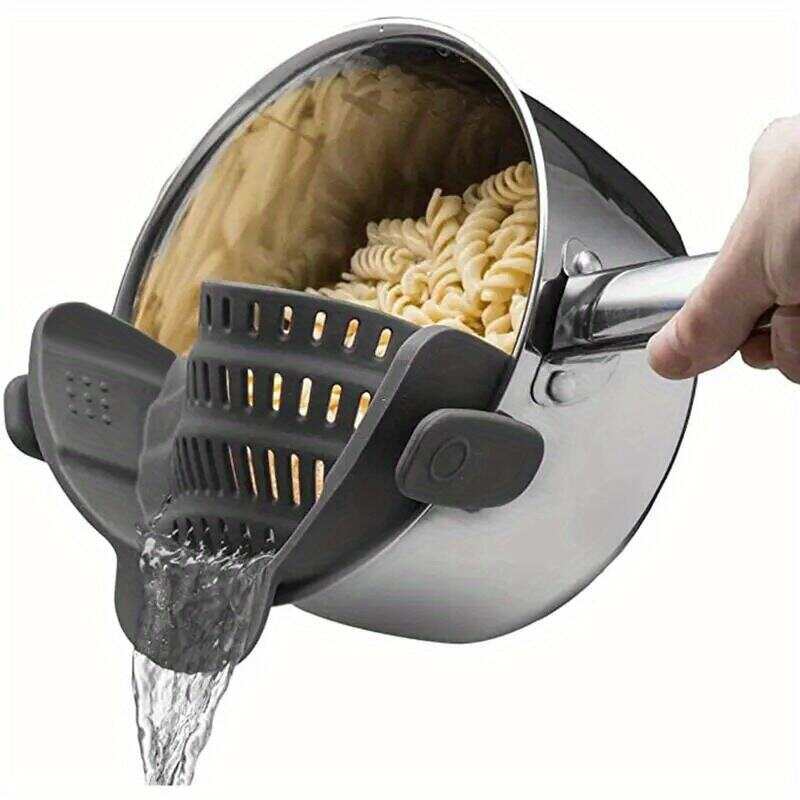 1pc Adjustable Silicone Clip-On Strainer,Pot Strainer And Pasta Strainer,Vegetable & Fruit Drainage Basket,The Perfect Kitchen Accessory For Pots, Pans, And Bowls!