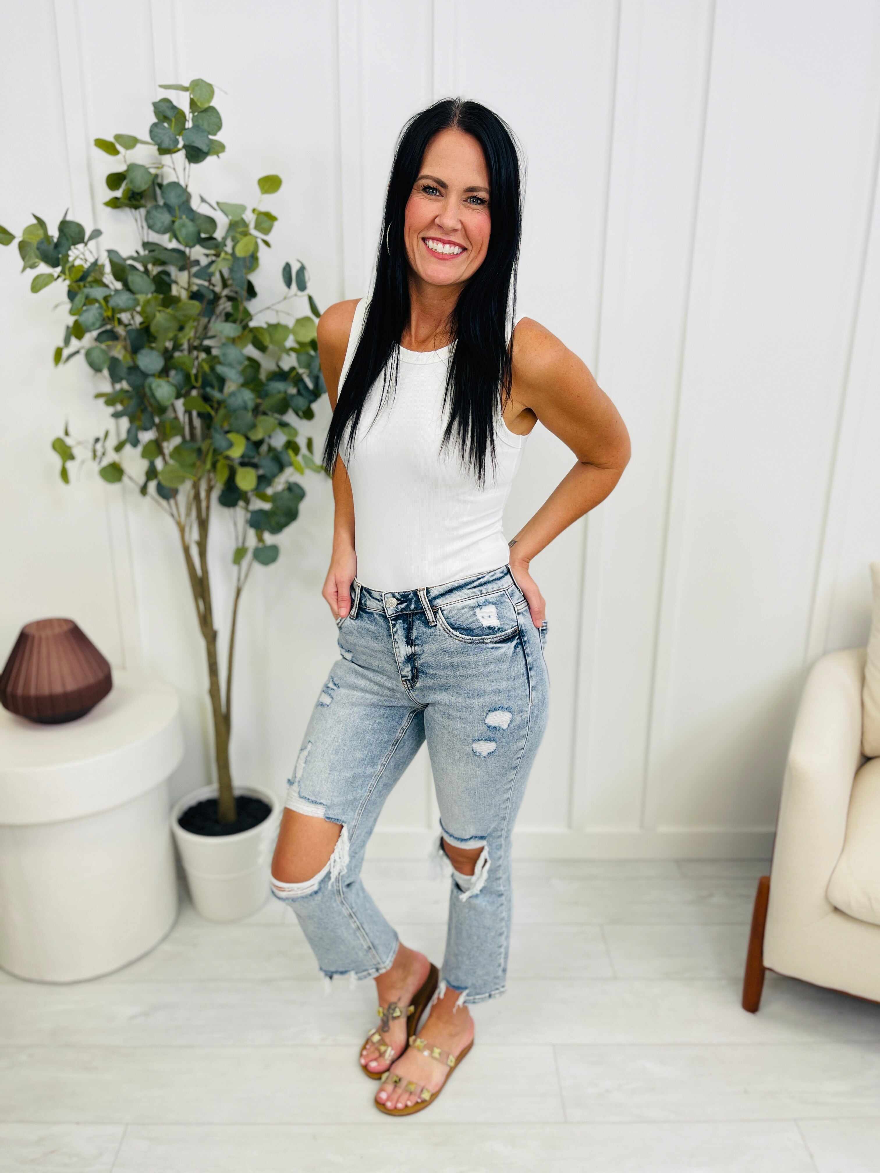RESTOCK! Lovervet REG/CURVY You're My Lover Cropped Straight Leg Jeans