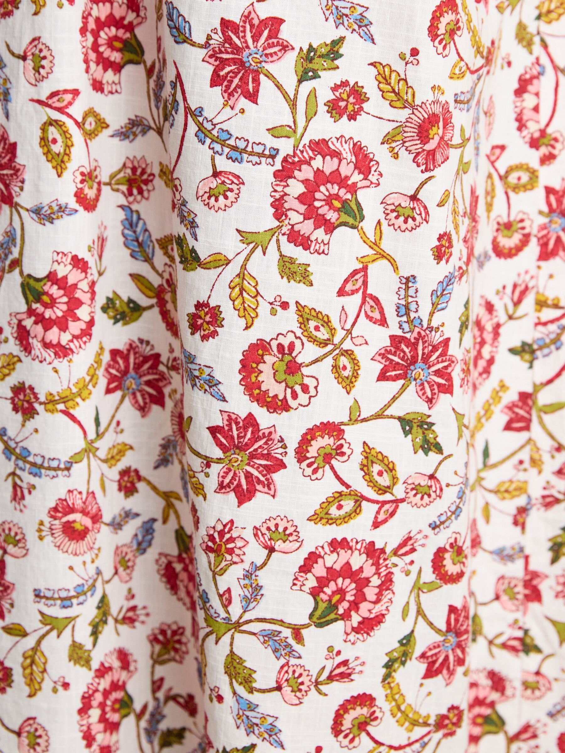 Elise Provence Floral Long Sleeve Cotton Midi Dress