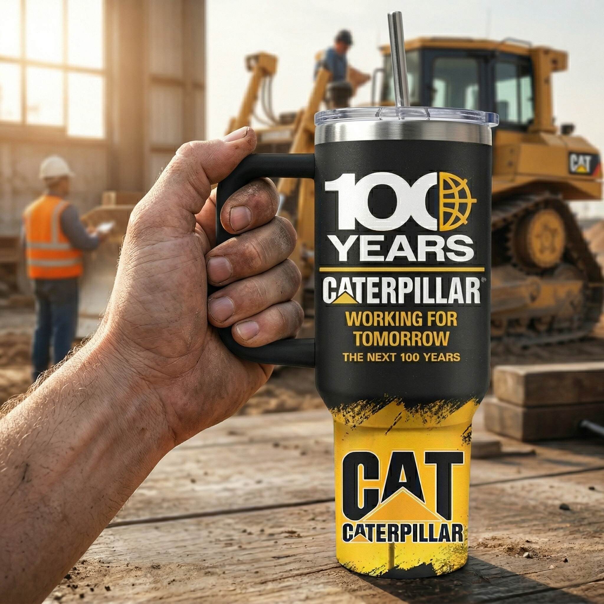 CAT 100th Anniversary Heritage Build Tumbler