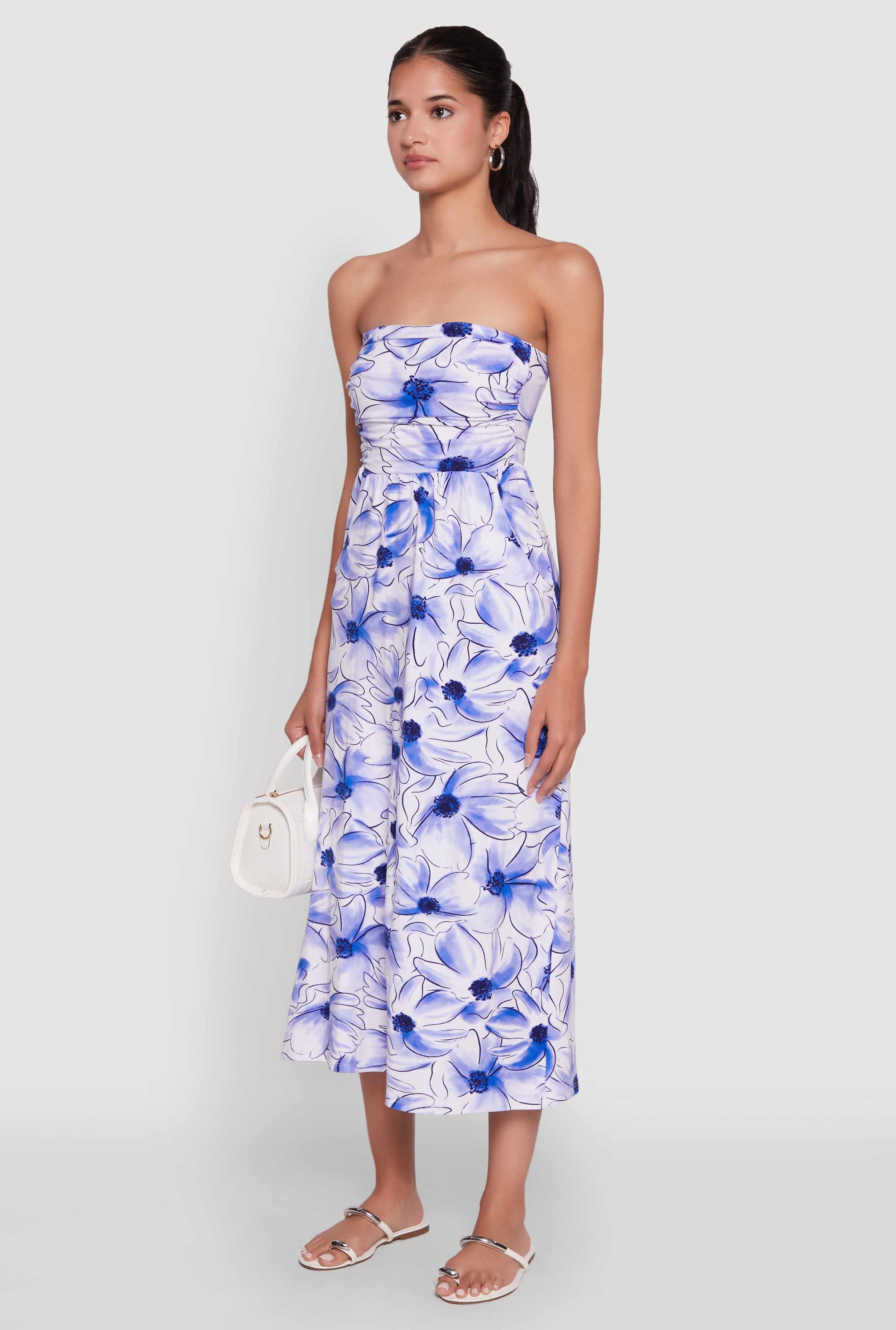 Floral Ruched Tube Sundress