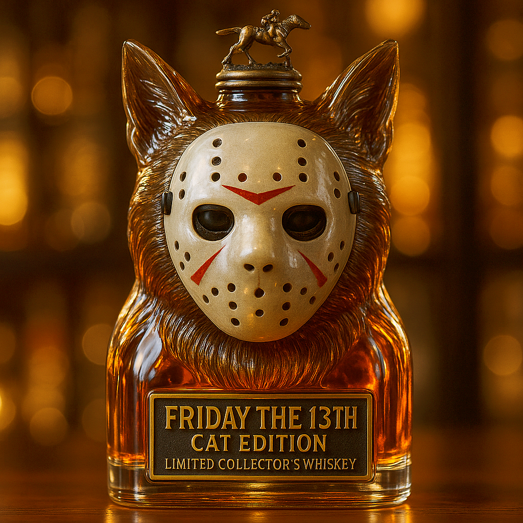 Friday the 13th Cat Whiskey Bottle