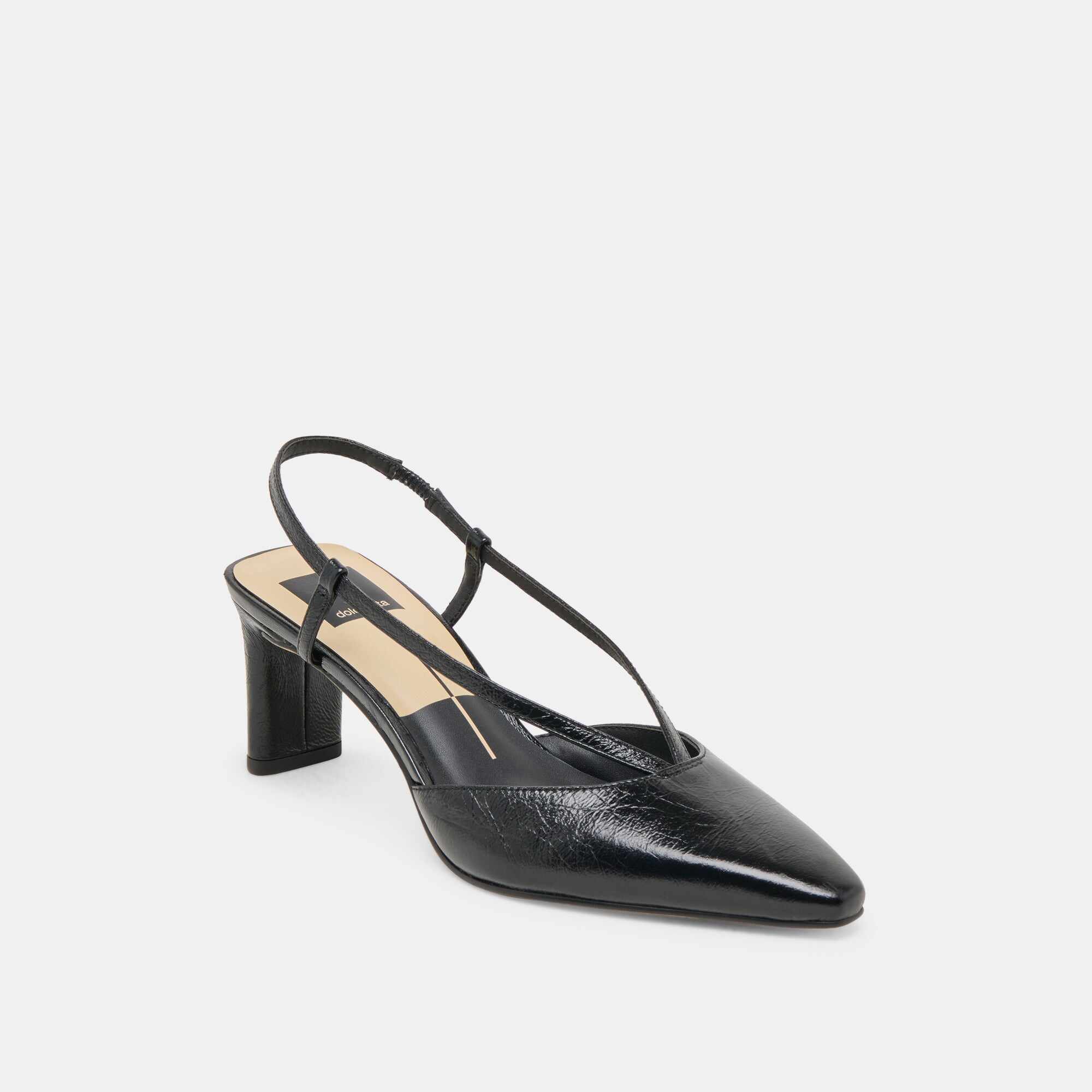 GINAY HEELS  BLACK LEATHER