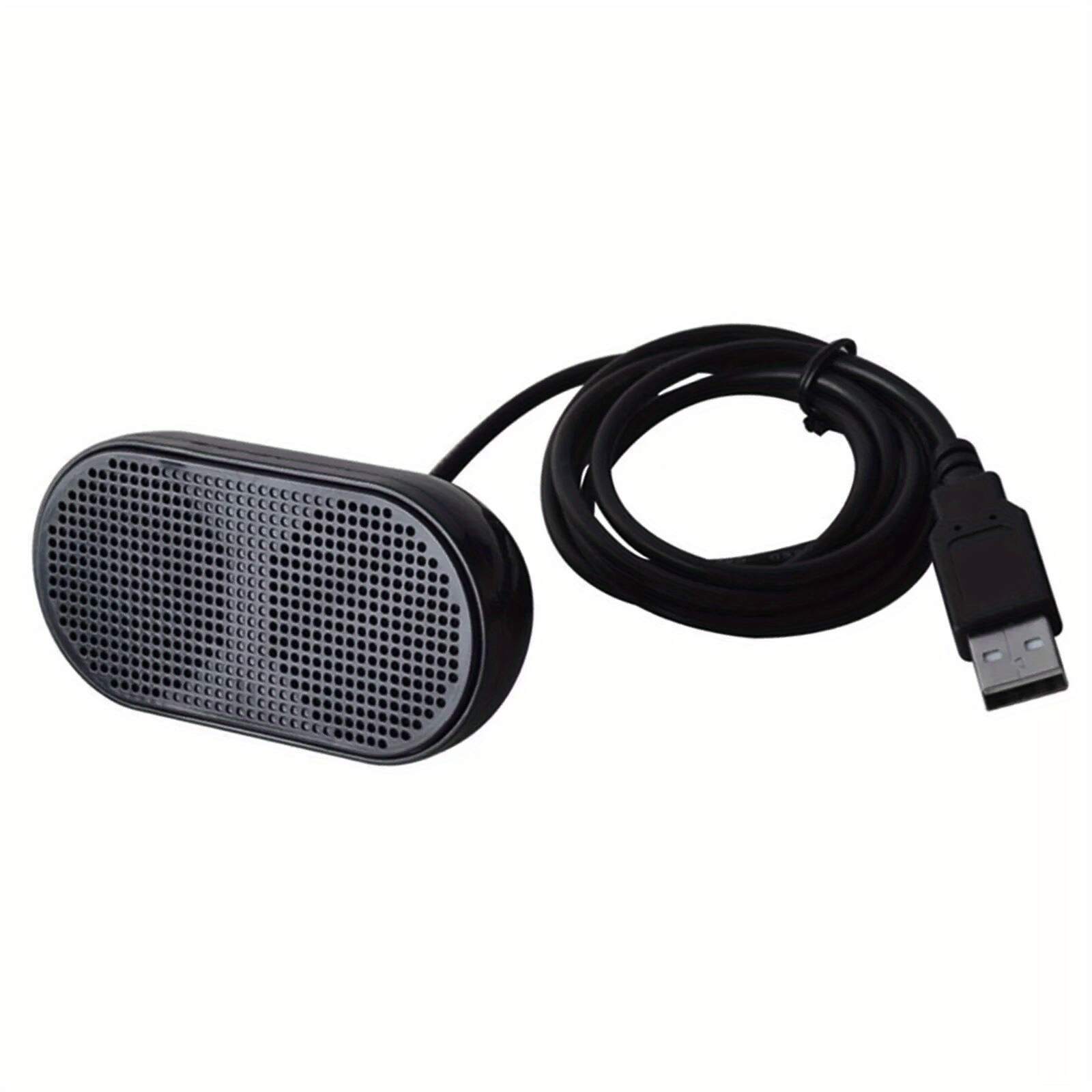 Portable USB Computer Speaker with 3D Surround Sound - Plug & Play Compact Design, USB-Powered (5V) for Laptop, PC, PS4 - No Battery Needed, Durable ABS Construction, Laptop Accessory, Minimalist Speaker, Perforated Grille