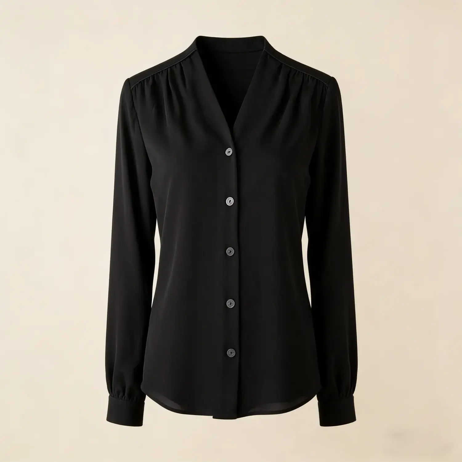 Women's Silk Crepe de Chine Blouse V-Neck