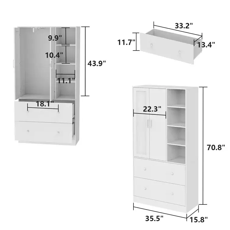 B3 + Manufactured Wood Armoire