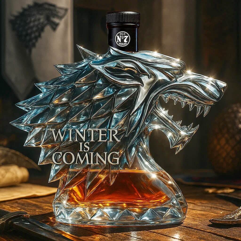 Game of Thrones House Stark whiskey bottle