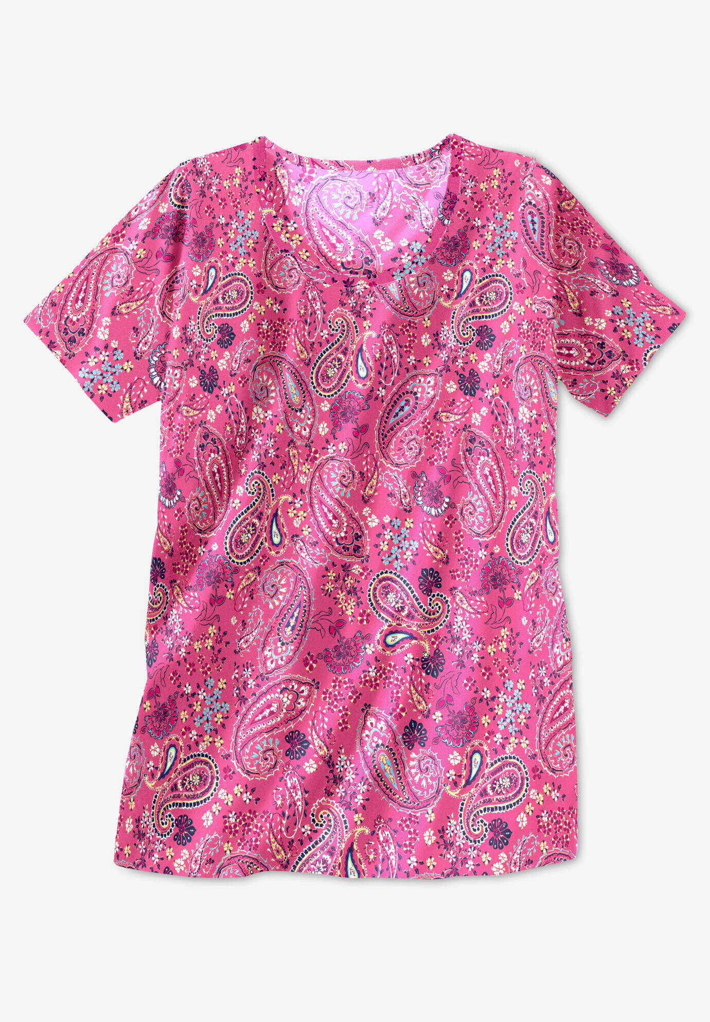 Perfect Printed Short-Sleeve Scoopneck Tee