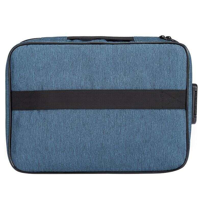 1pc Document Bag With Lock, 3-Layer File Storage Case With Water-Resistant Zipper, Document Safe Portable Travel Home Organizer Bag For Laptop, Files, Certificates