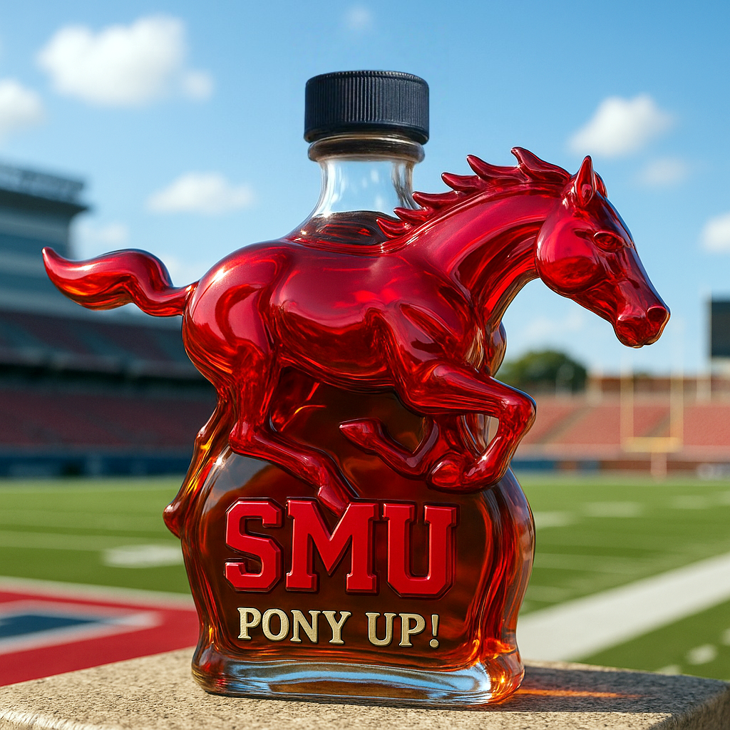 SMU Mustangs Limited-Edition Whiskey Bottle