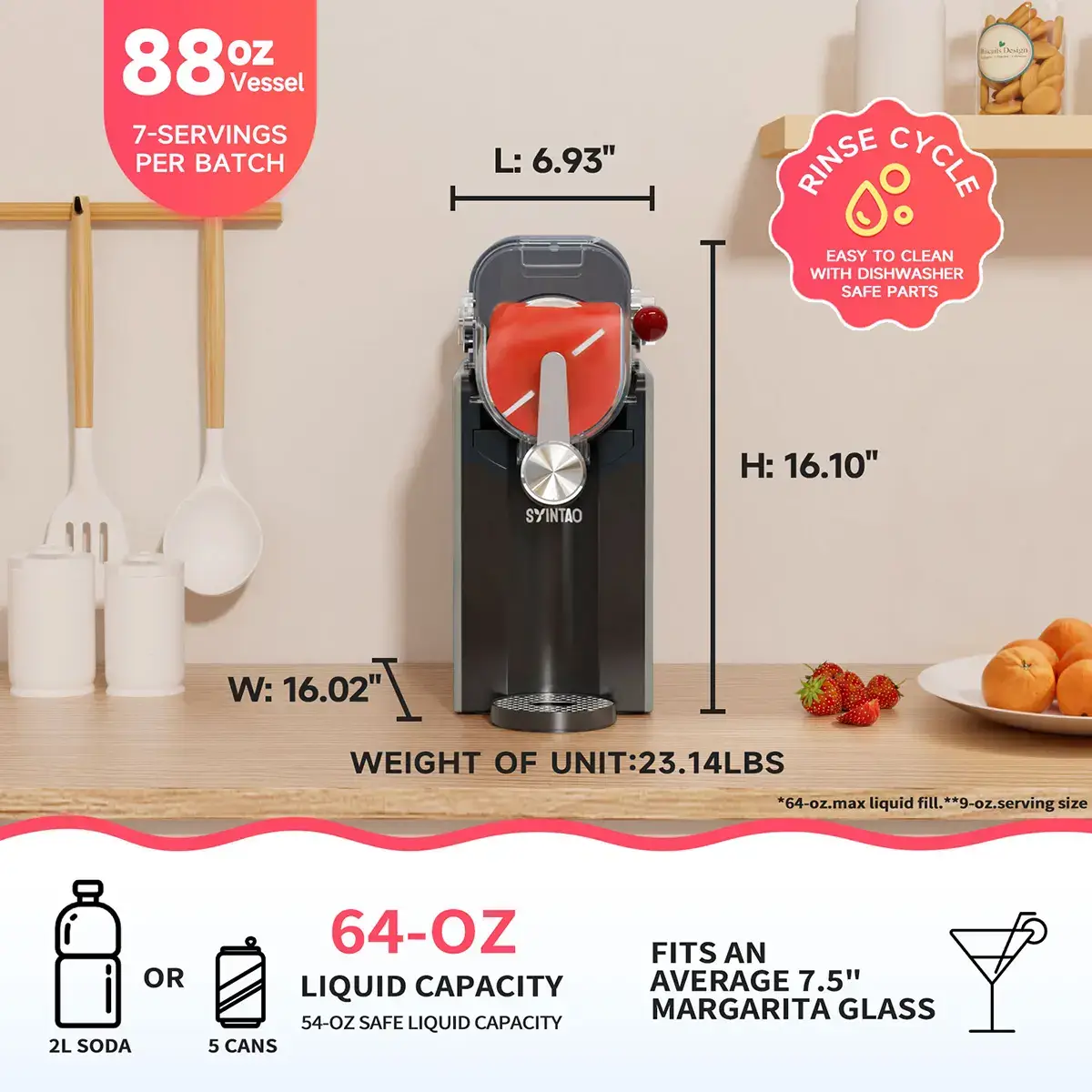 Always Ready! 6-in-1 Easy Clean ice cream maker (No Ice Required) | Multifunctional Portable Blender for Perfect Frozen Drinks & Shakes & ice cream & Margaritas Ice Crusher Machine
