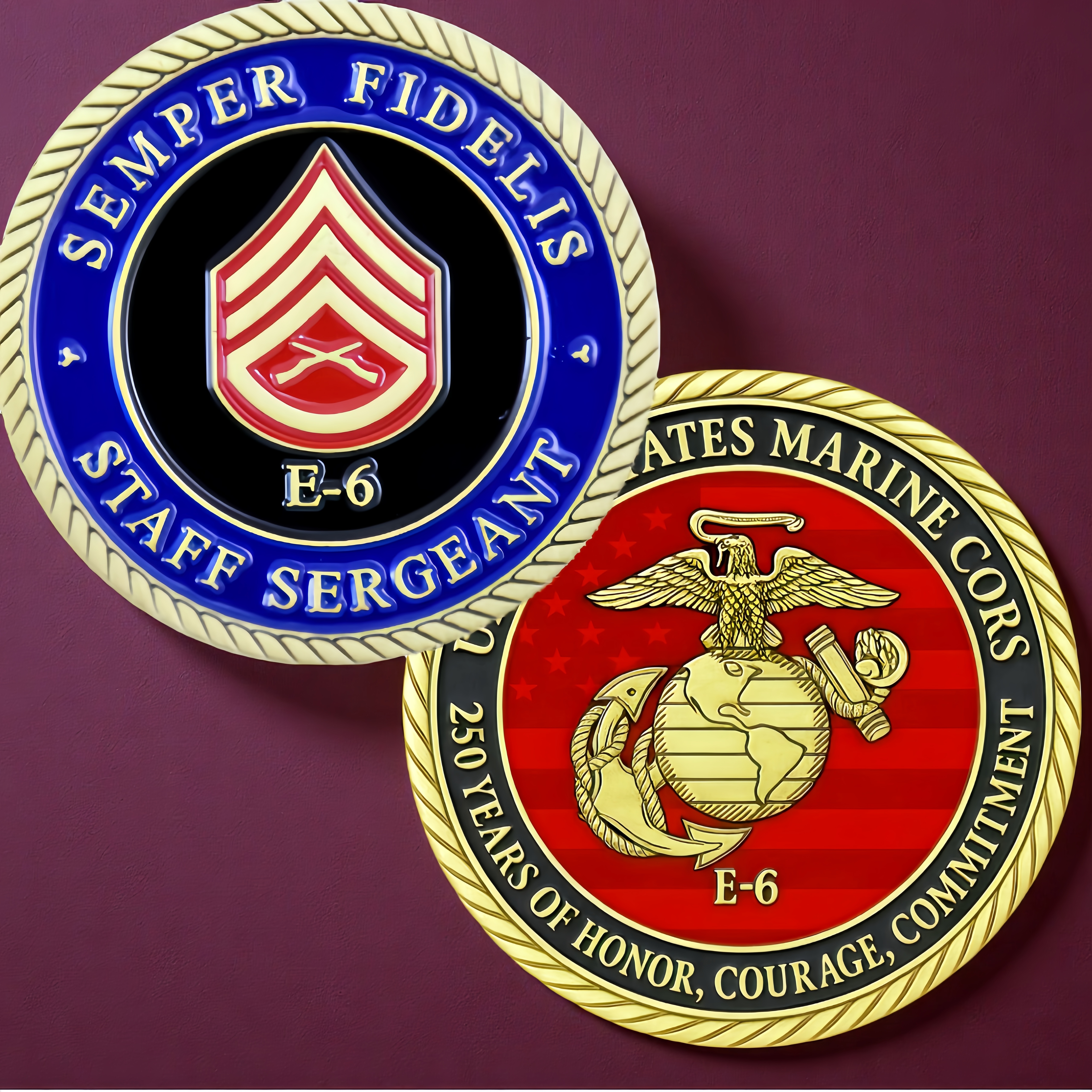 USMC E-5 & E-6 Honor Service Commemorative Coins | 250th Anniversary Limited Edition
