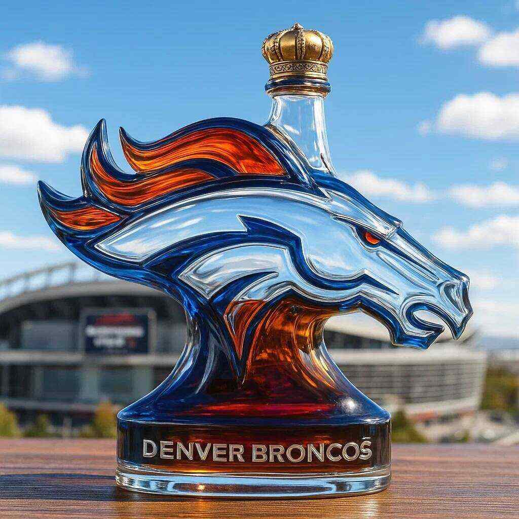 Denver Broncos whiskey bottle