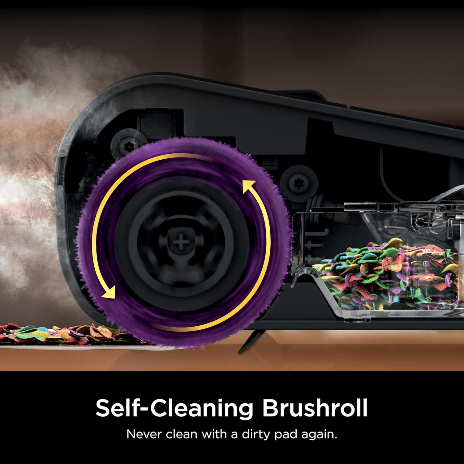 SD201 Steam Pickup 3-in-1 Steam Mop Picks Up Debris, Deep Scrubs, & Steam Sanitizes All At Once, Lightweight Steam Cleaner for Home w/Sealed Hard Floors like Hardwood, Tile & Laminate (Renewed)