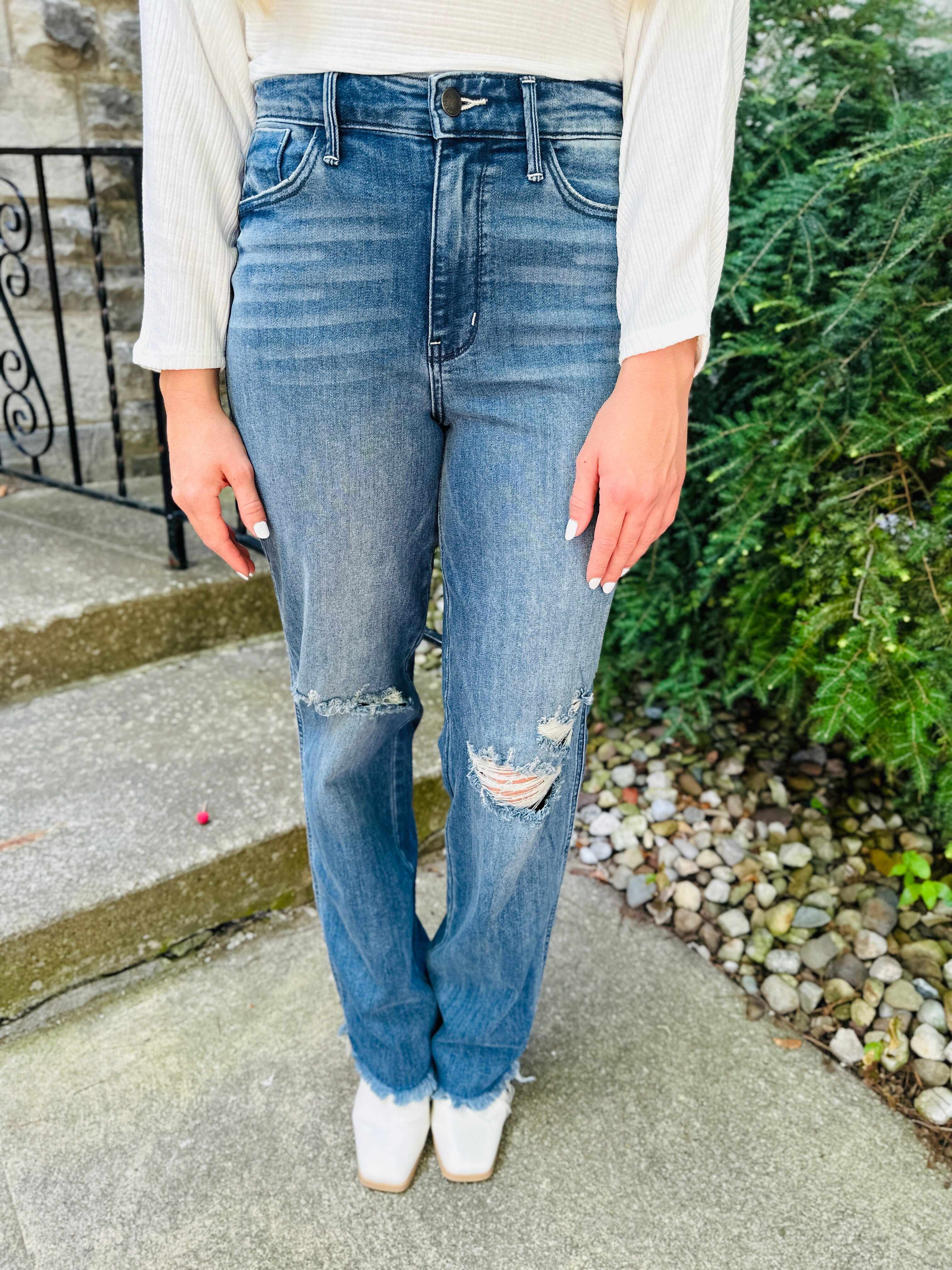 REG/CURVY Straight Up Wide Leg Straight Jeans