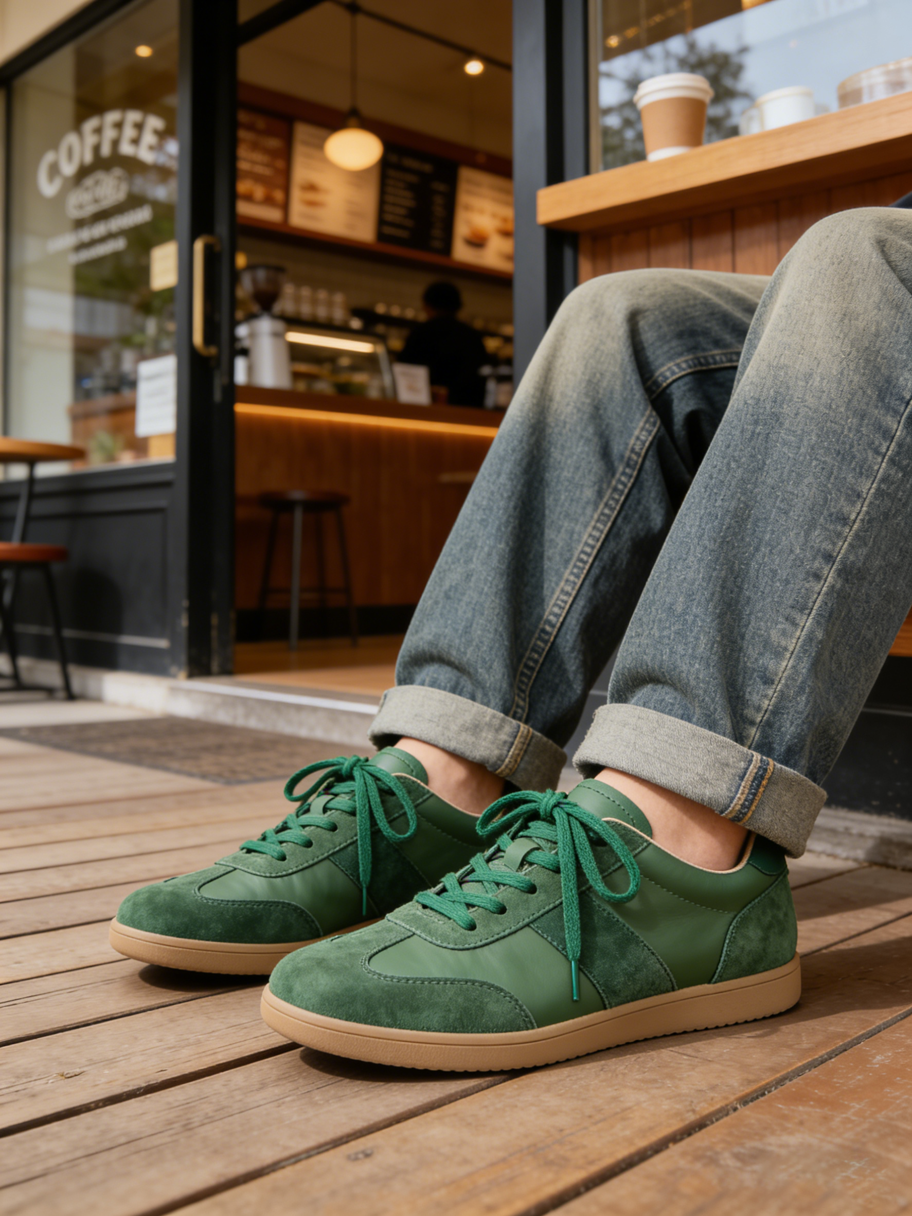 Casual Green Lace Up Splicing Flat Shoes For Women