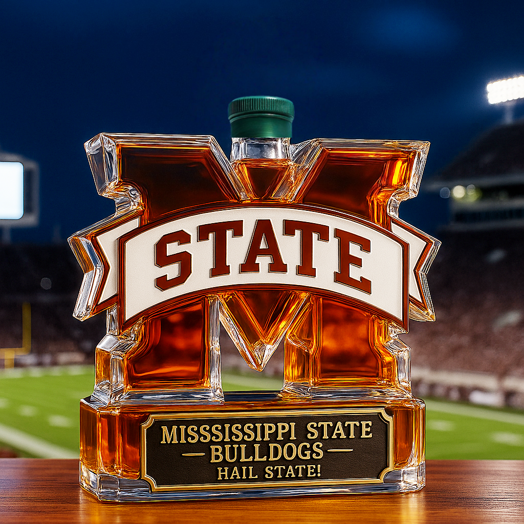 Mississippi State University Bulldogs Whiskey Bottle