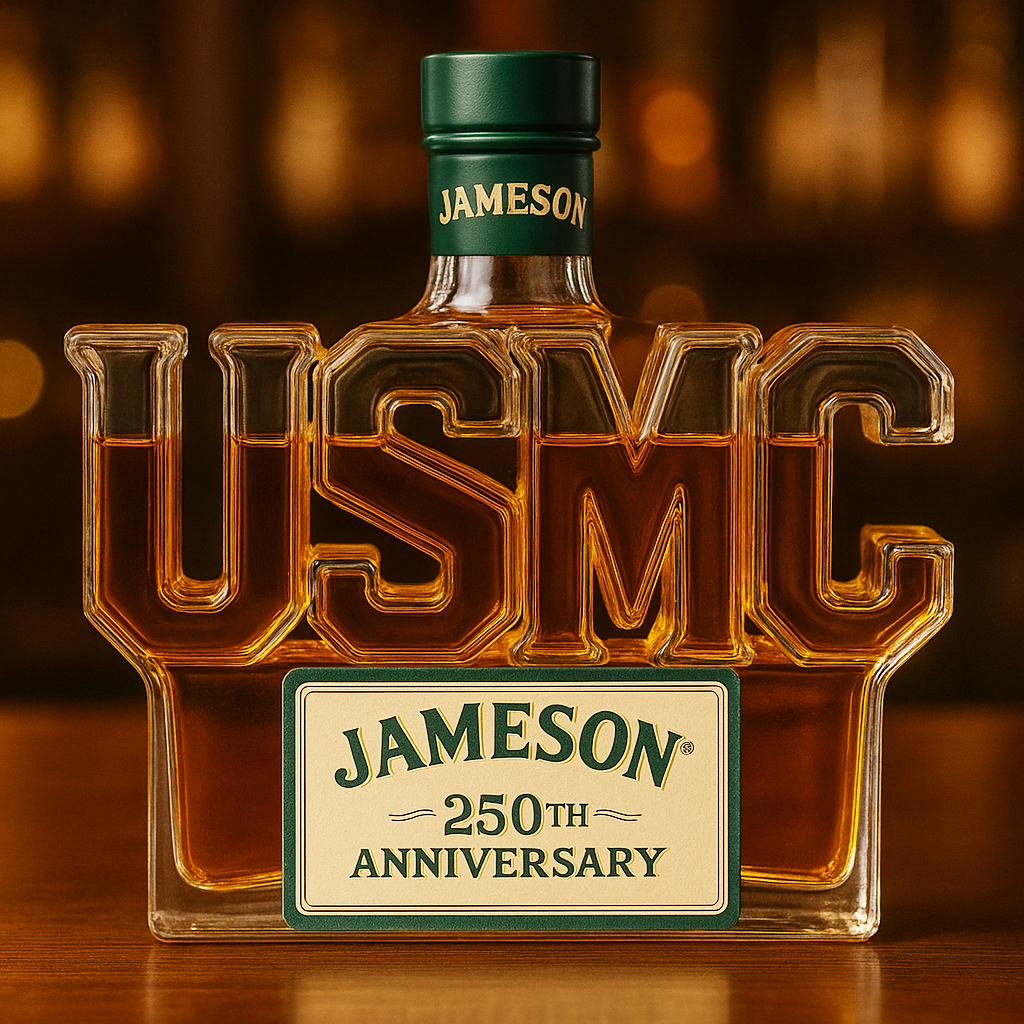 USMC 250th Anniversary Commemorative Whiskey Bottle