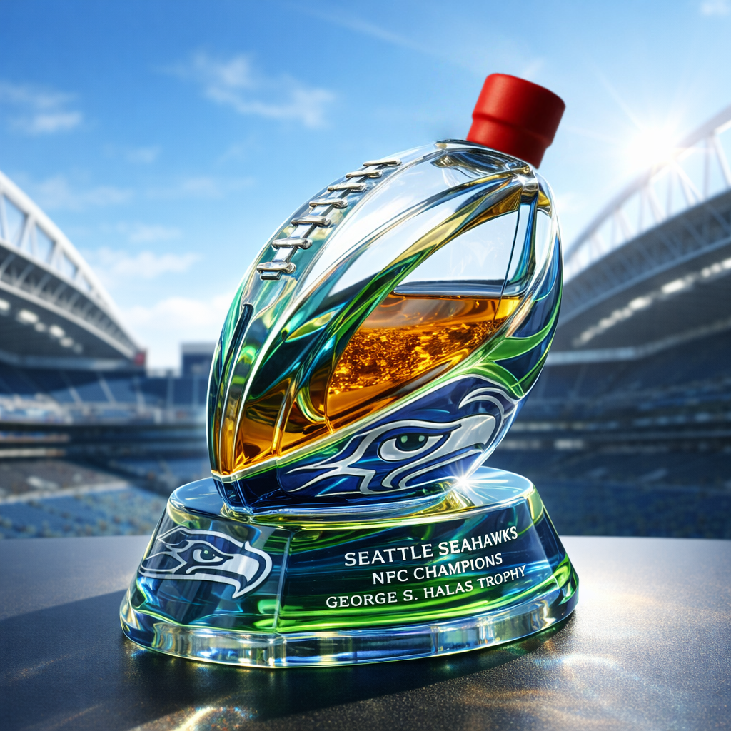 Seattle Seahawks NFC Champions Commemorative Whiskey Bottle
