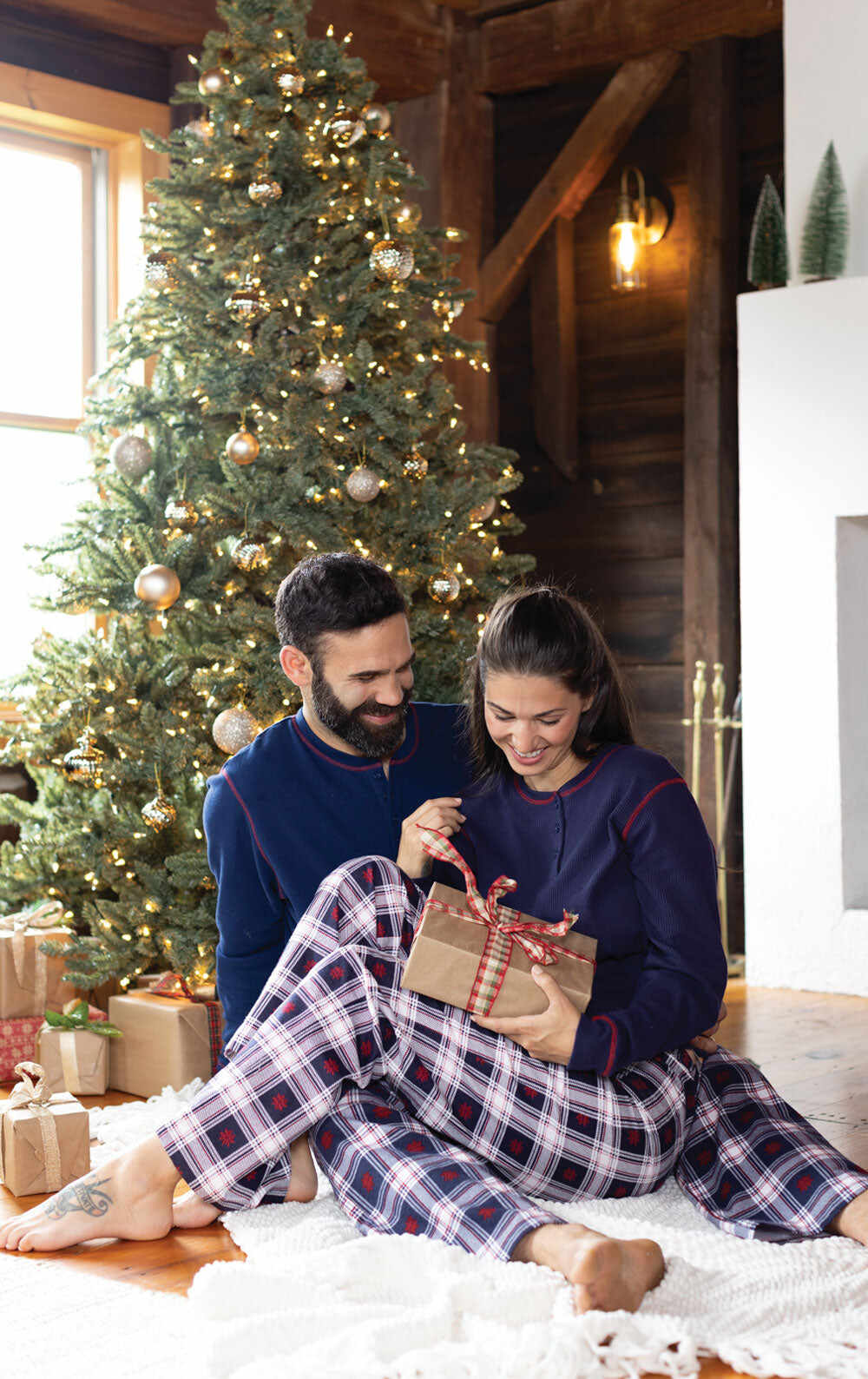 Snowfall Plaid Flannel Matching Family Pajamas