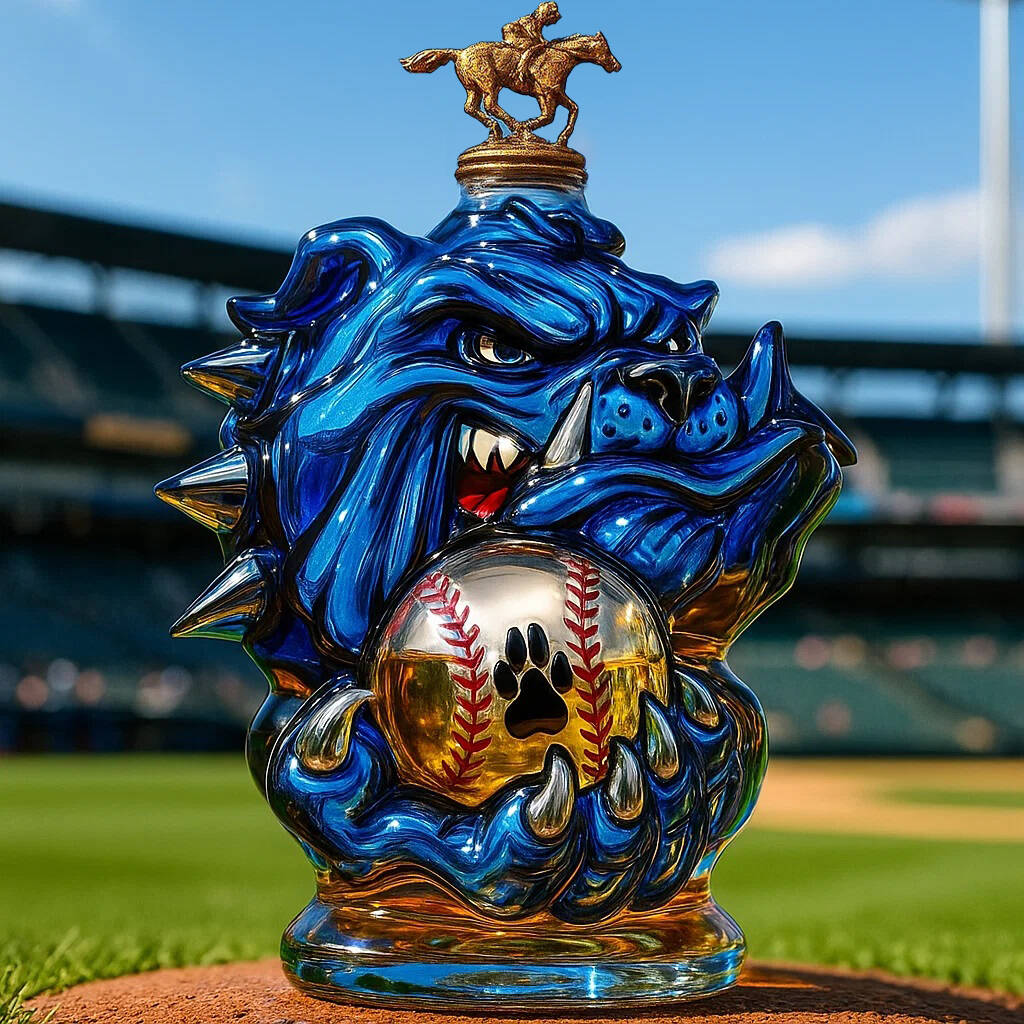 Baseball Bulldog Whisky Bottle