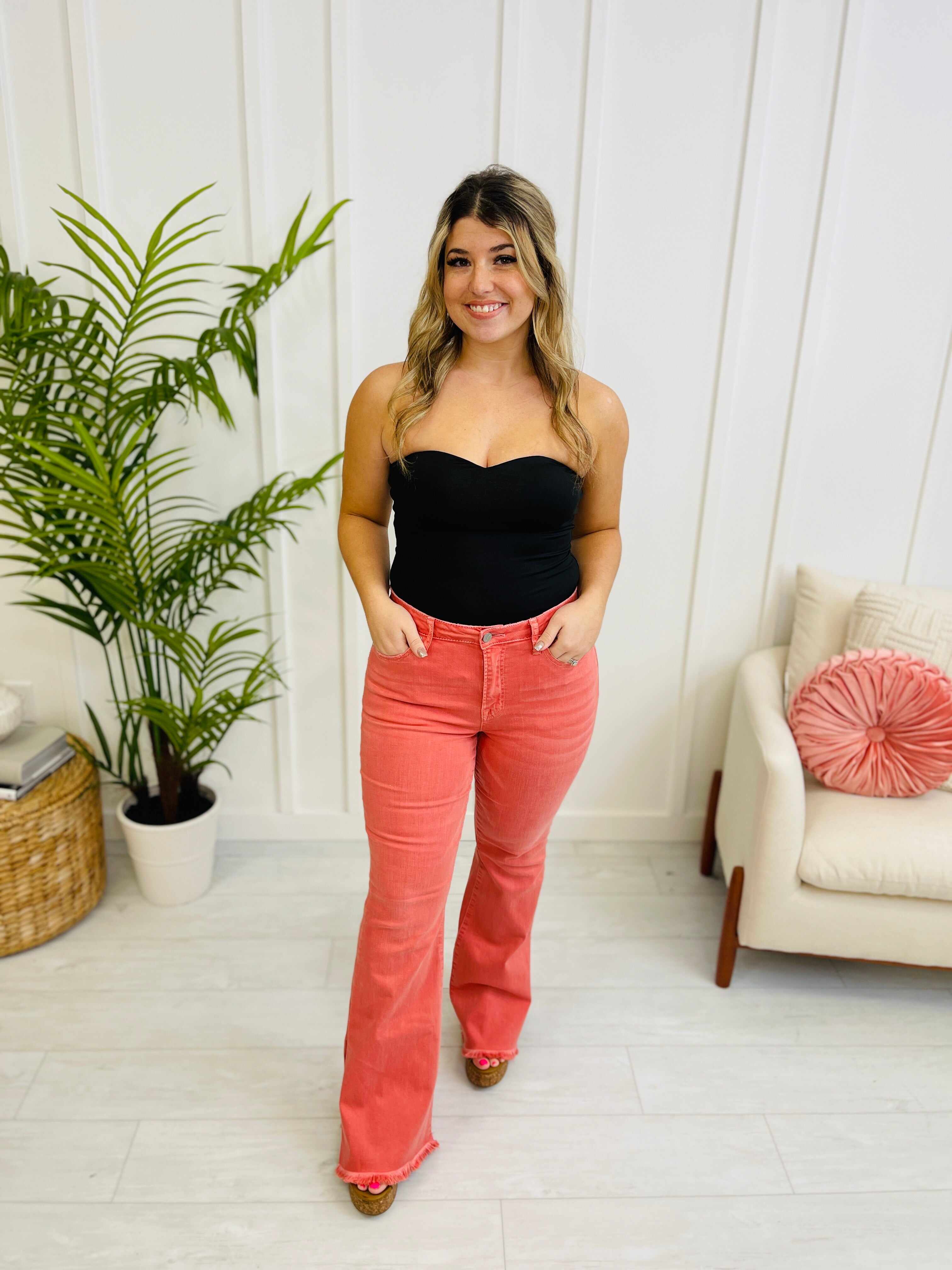 Risen REG/CURVY You're a Peach Flare Jeans