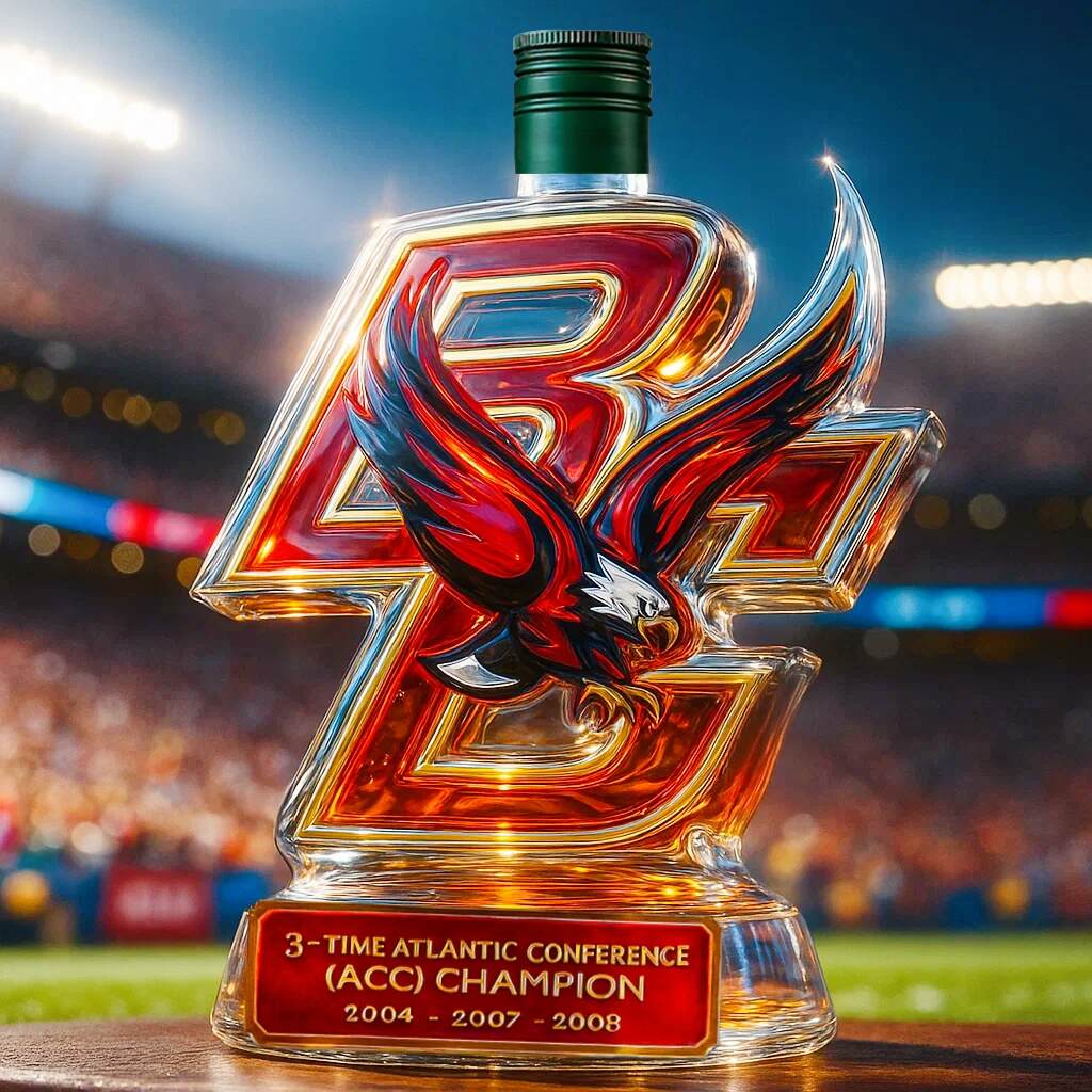 Boston College Eagles 3-time Atlantic Coast Conference (ACC) champion whiskey bottle