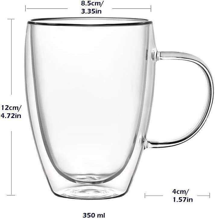 Espresso Cups With Handle,Espresso Shot Glasses,Clear Expresso Coffee Cups,Double Wall Insulated Espresso Mugs,Microwave Dishwasher Safe,Suit for Espresso Machine