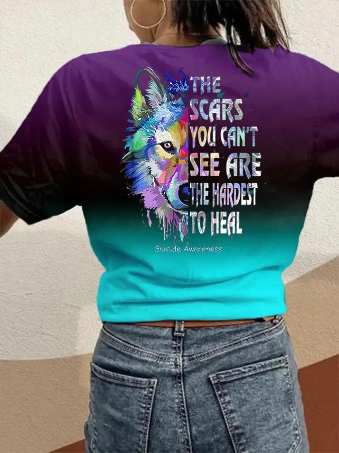 Women'S The Scars You Can'T See Are The Hardest To Heal Suicide Prevention Awareness T-Shirt