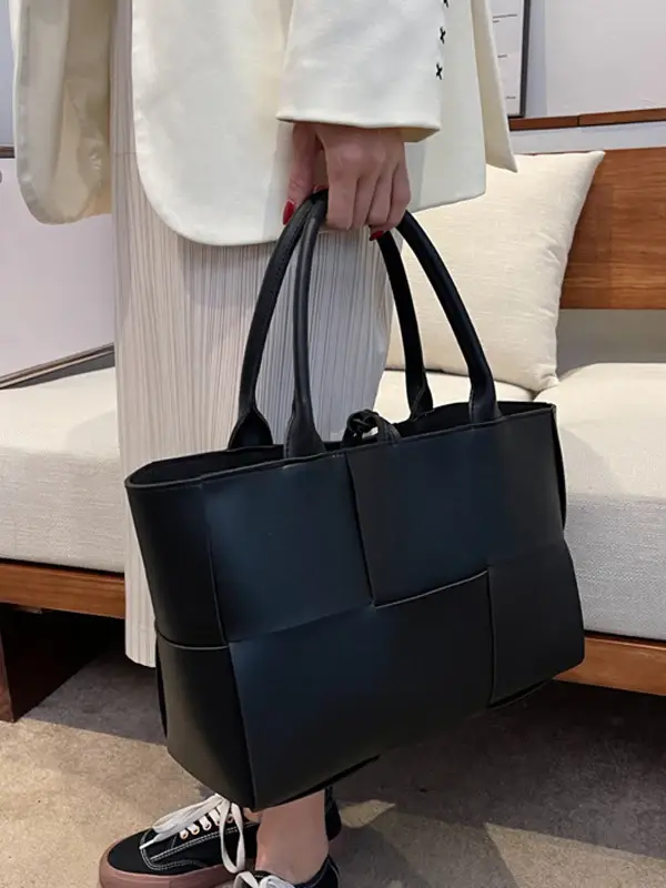 Woven Leather Tote Bag