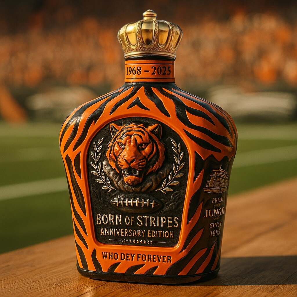 CIN Bengals Anniversary Edition Whiskey Bottle
