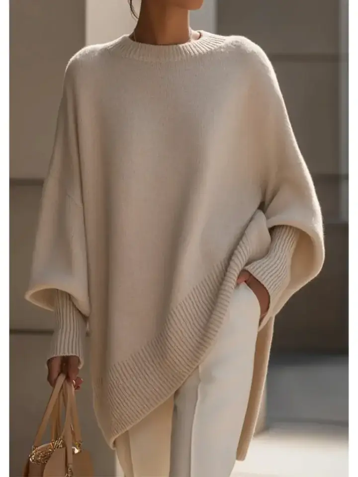 🔥Summer Arrivals🌟Women's Cozy Loose Asymmetrical Hem Sweater