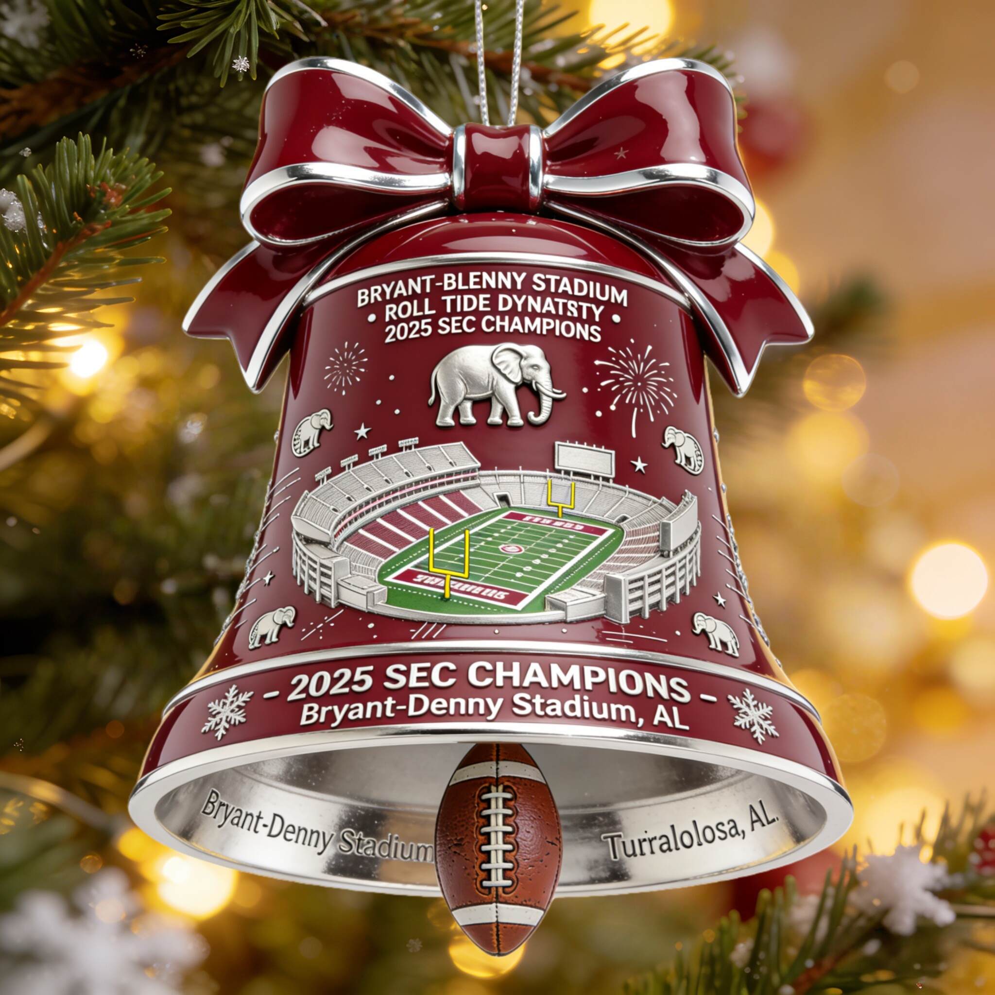 True Crimson Fans Don’t Fold — 2025 Dynasty Bell Ornament