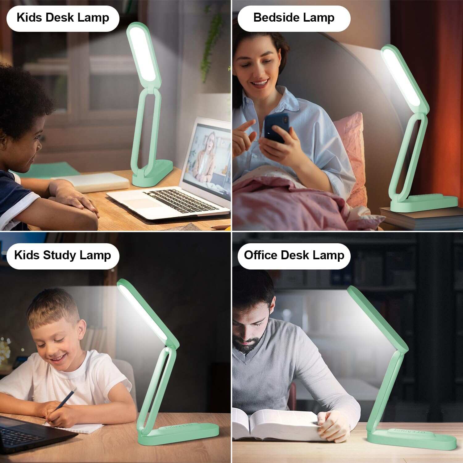LED Desk Lamp for Office Home & Battery Operated Lamp Rechargeable Lamp Foldable & Portable Light, LED Desk Light Strip, 3 Brightness Dimmable Small Desk Lamp Wireless Reading Lamp