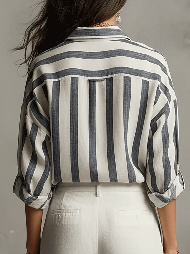 🔥Summer Arrivals🌟Cozy Striped Linen-cotton Shirt Top
