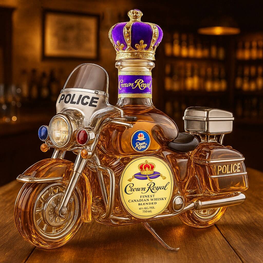Police Bike Whiskey Bottle