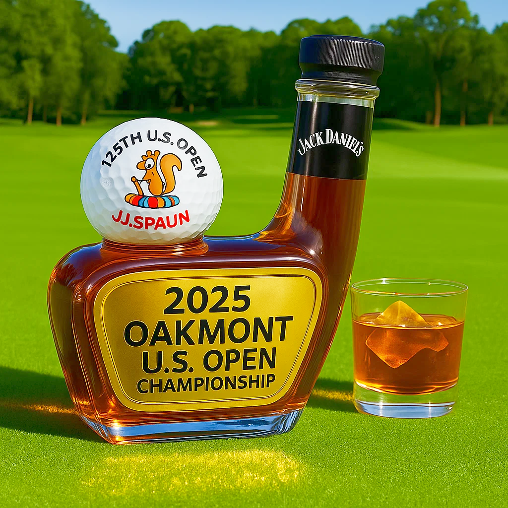 JJ Spaun Oakmont U.S. Open Champion Whiskey Bottle