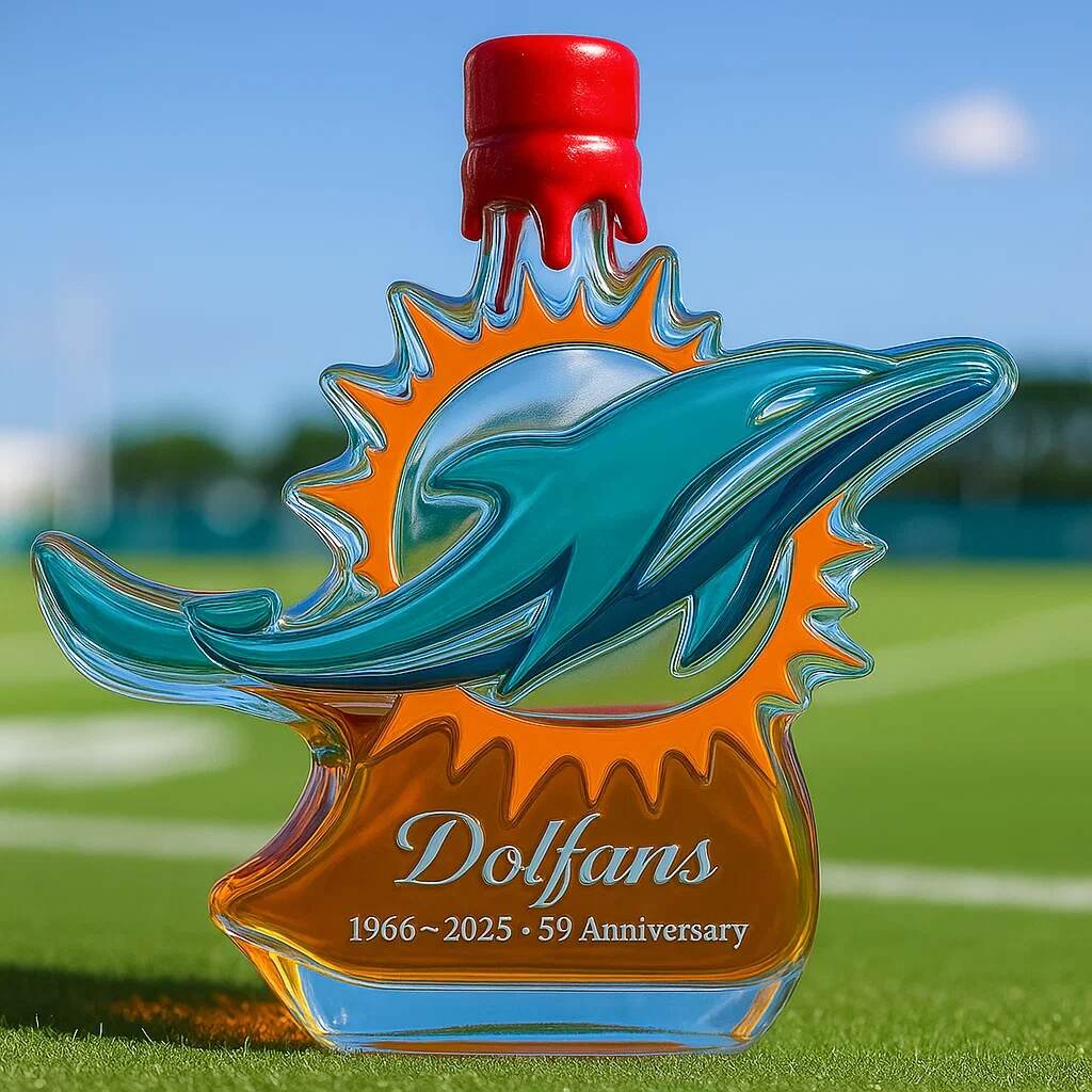 Miami Dolphins 59 Anniversary Whisky Bottle