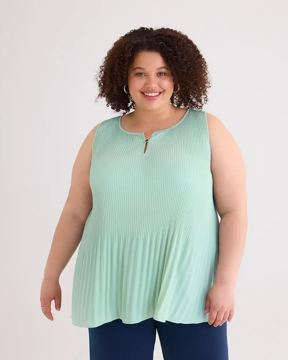 Responsible, Sleeveless Pleat and Release Blouse - PENN. Essentials