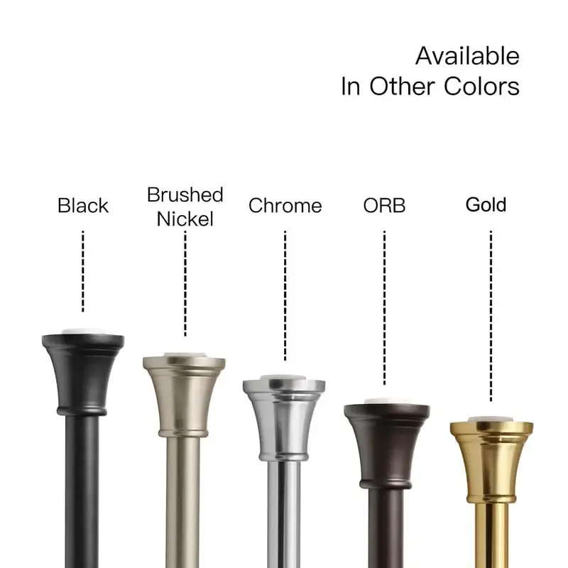 Utopia Alley Adjustable 72-Inch Shower Curtain Tension Rod - Rust-Proof Aluminum with Rubber End Cap, No Drill Installation